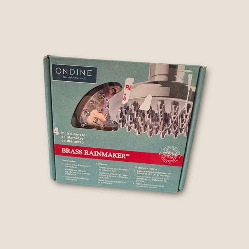 Ondine Brass Rainmaker 4-Inch Chrome Showerhead CY049CH New in Box